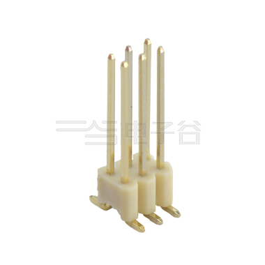 Pitch 1.50mm 180° 双排 SMT 单塑排针 PC5.5 2X03Pin 米白色
 镀亮锡